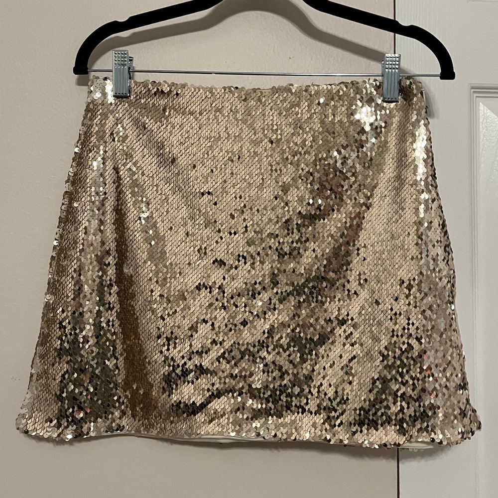 Lulu's Sparkling Gold Sequin Mini Skirt